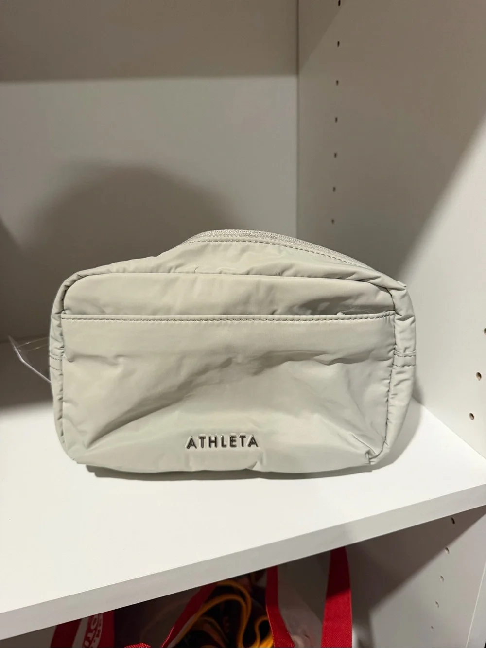 Athleta Light Cream Nylon Cosmetic Case